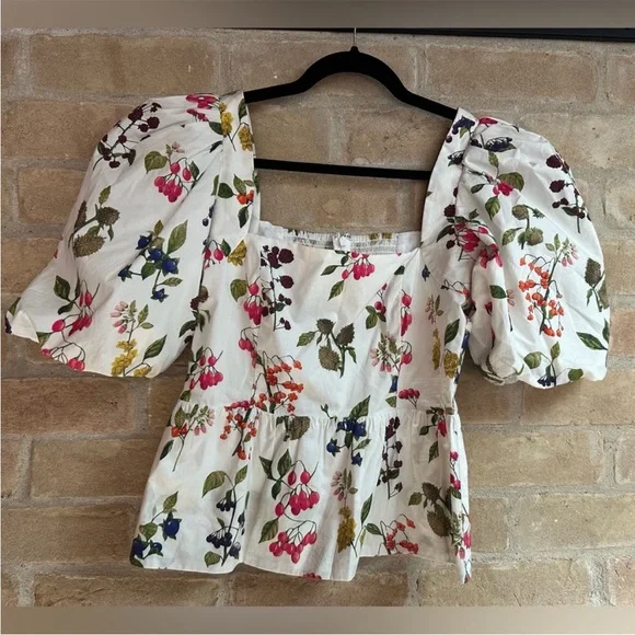 Cara Cara Alexis puff sleeve peplum top - Picture 4 of 6